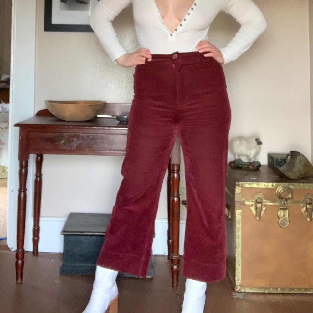 Apiece Apart Burgundy Corduroy Pants